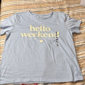 Awake Light Blue T-Shirt with Yellow Print